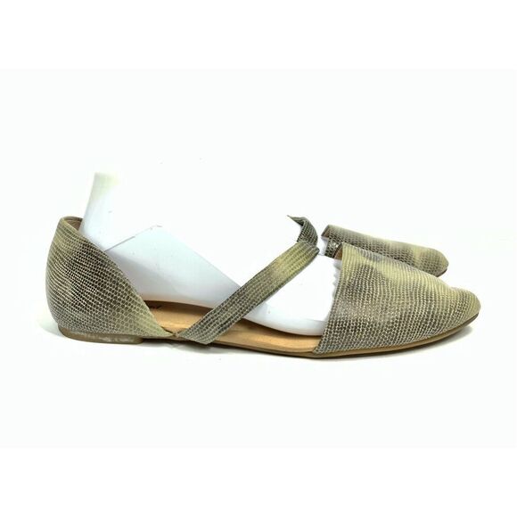 Lucky Brand Snakeskin Print Slip On Mutli Gray Flats Shoes Single Strap Women 9 - Picture 4 of 7